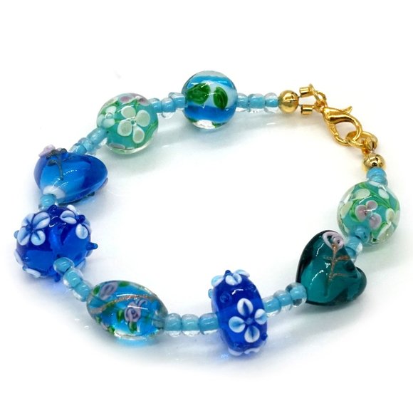 My Bead Emporium Jewelry - 🎉HOSTESS PICK🎉 Bracelet  Handblown Beads Seed Beads Gold Lobster Clasp